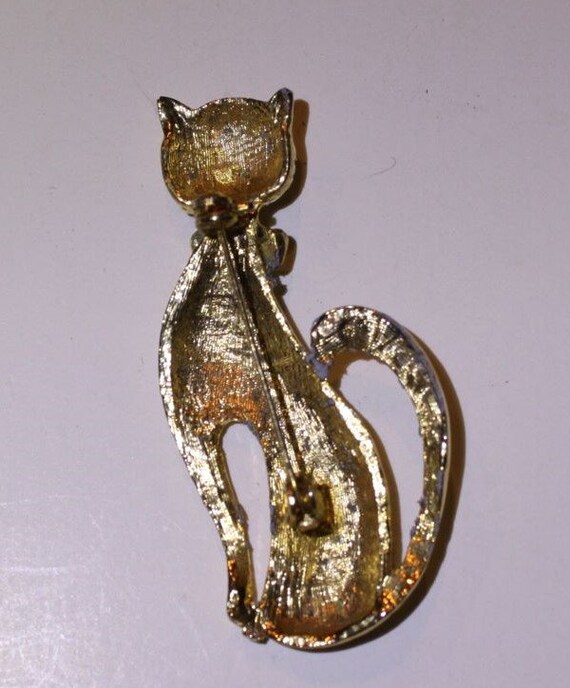 Vintage Goldtone Siamese Cat Pin - image 2