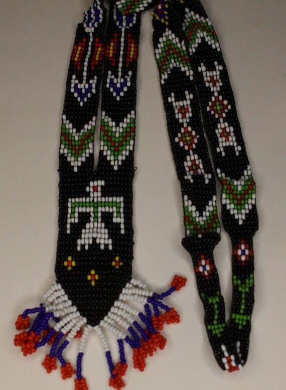 Native American Seed Bead Necklace Gem