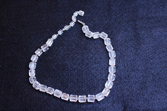 Vintage Art Deco Faceted Crystal Necklace Hexagon… - image 1