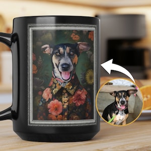 Pet Portrait Mug, Pet Portrait from Photo Mug, Custom Pet Portrait Gift, Pet Owner Lover Gift, Pet Memorial Gift Mug, Dog Cat Portrait Mug