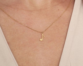Music Note Necklace - Etsy