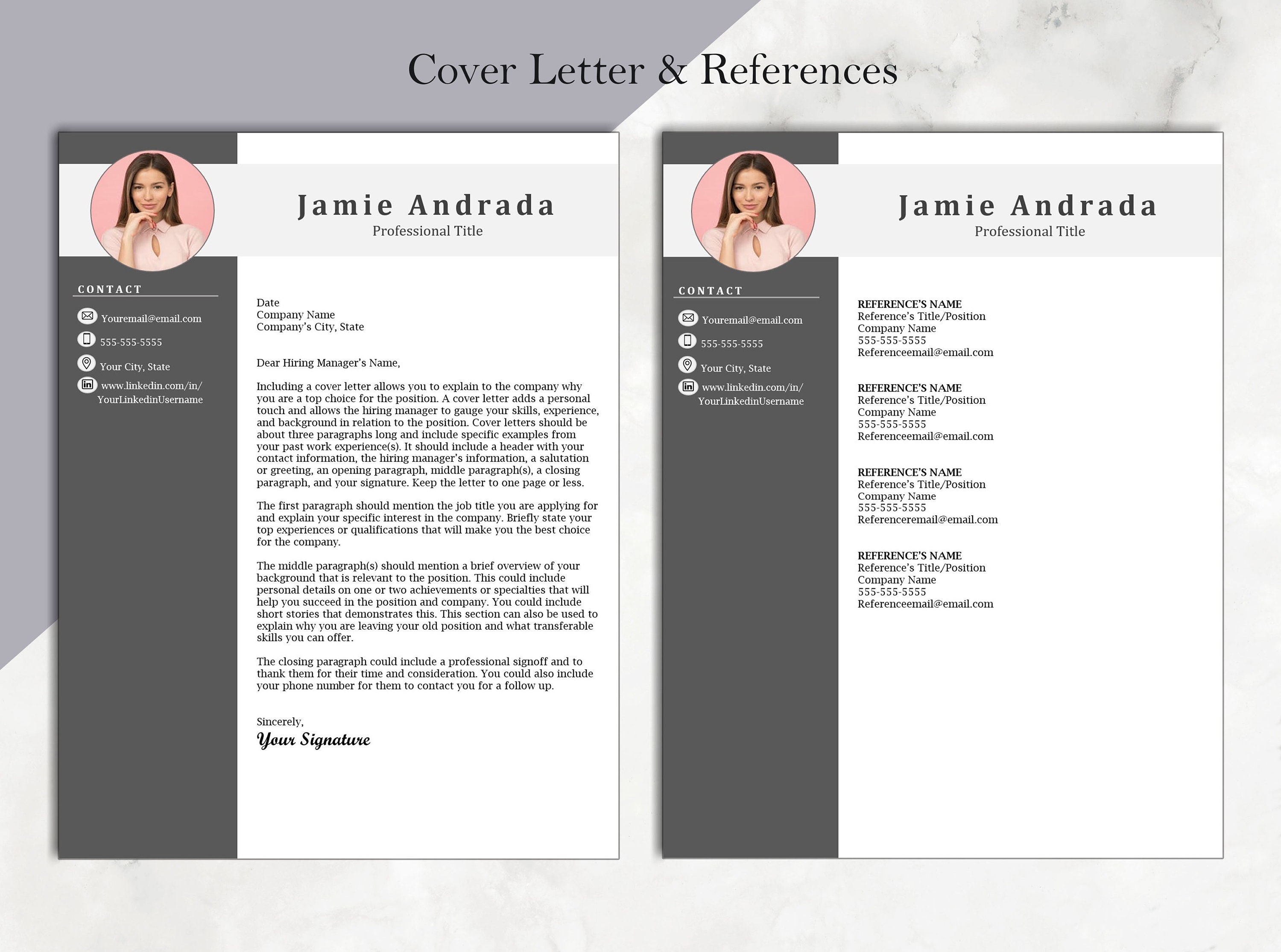 CV Photo Template | MS Word Resume | Word Photo Resume Template