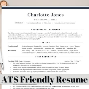ATS Friendly Resume Template Word | CV Template ATS Compatible | Minimalist, Clean, Professional Template | Executive Resume Template