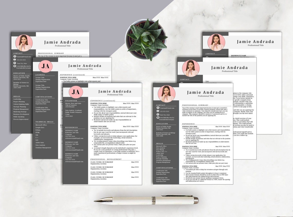 CV Photo Template MS Word Resume Word Photo Resume Template