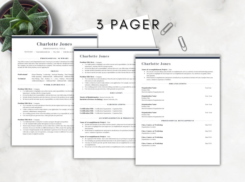 ATS Friendly Word CV Template, ATS Resume Professional Minimalistic
