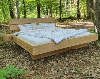 Balkenbett Massivholzbett Schwebebett Holzbett Doppelbett