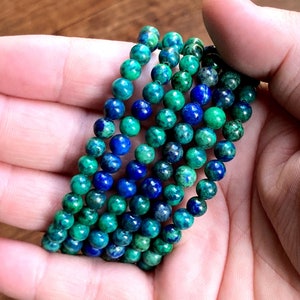 Chrysocolla 6mm Bracelet - Natural, Ethical & Fair Trade Sourced Gemstone Jewelry. Crystal Healing.