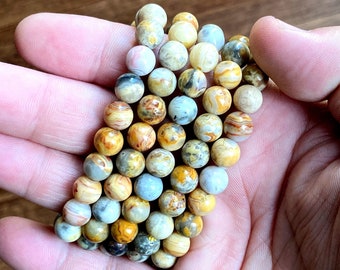 Crazy Lace Agate 8mm Bracelet - Natural, Ethical & Fair Trade Sourced Gemstone Jewelry. Crystal Healing.