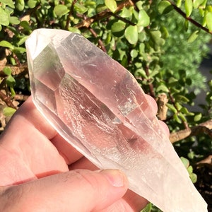 Etched Lemurian Quartz Crystal Point: 335g Healing Stone