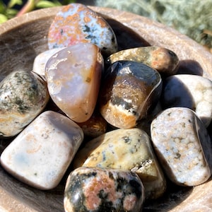 Ocean Sea Orbicular Jasper tumble. Ethically and Faire Trade Sourced. Crystal Healing.
