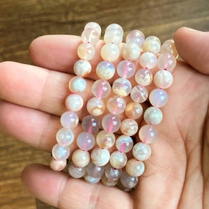 Flower Agate 8mm Bracelet - Natural, Ethical & Fair Trade Sourced Gemstone Jewelry. Crystal Healing.