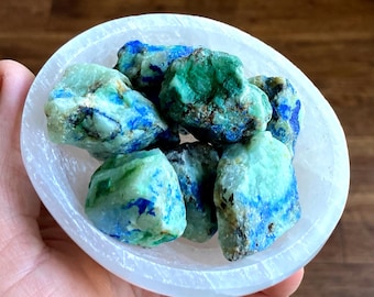 Rough Azurite with Malachite, Arizona Malacholla Crystal