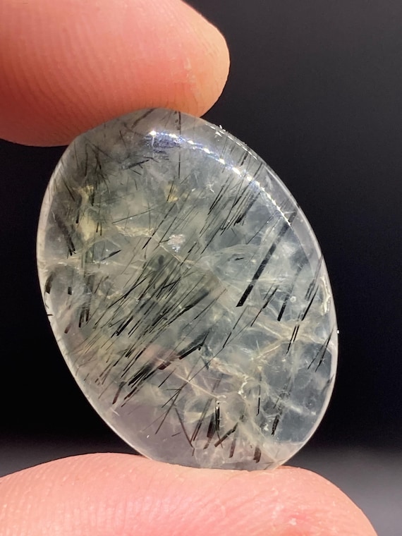 Oval Prehnite Cabochon: Ethically Sourced Gemstone (28.9mm x 20.6mm x 5.9mm)