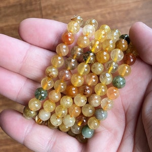 Rutilated Quartz 8mm Bracelet - Natural, Ethical & Fair Trade Sourced Gemstone Jewelry. Crystal Healing.