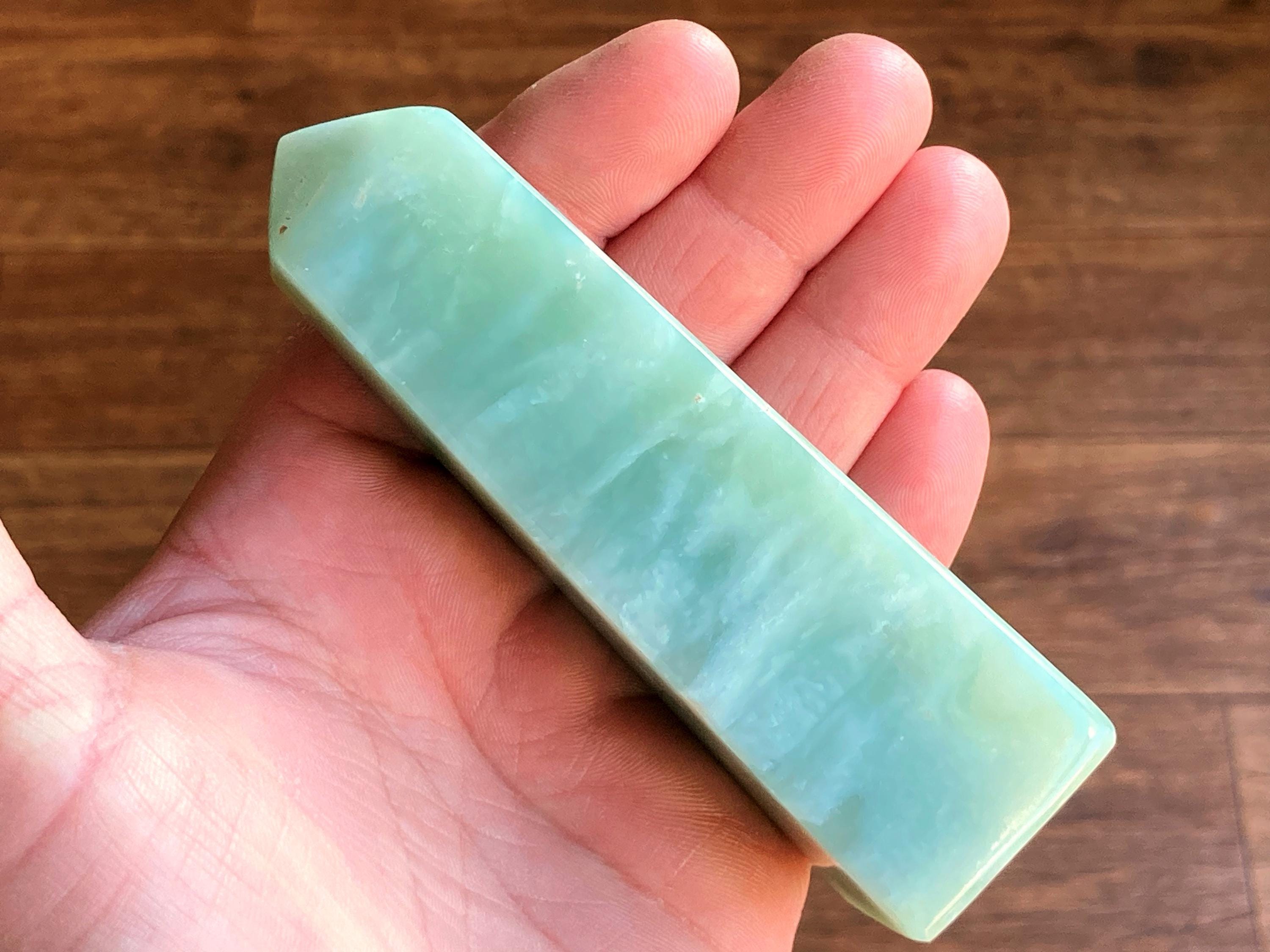 Genuine Natural Burmese Jade Polished Tower Point from Burma. Ethically and Faire Trade Sourced. 216 grams. Crystal Healing.