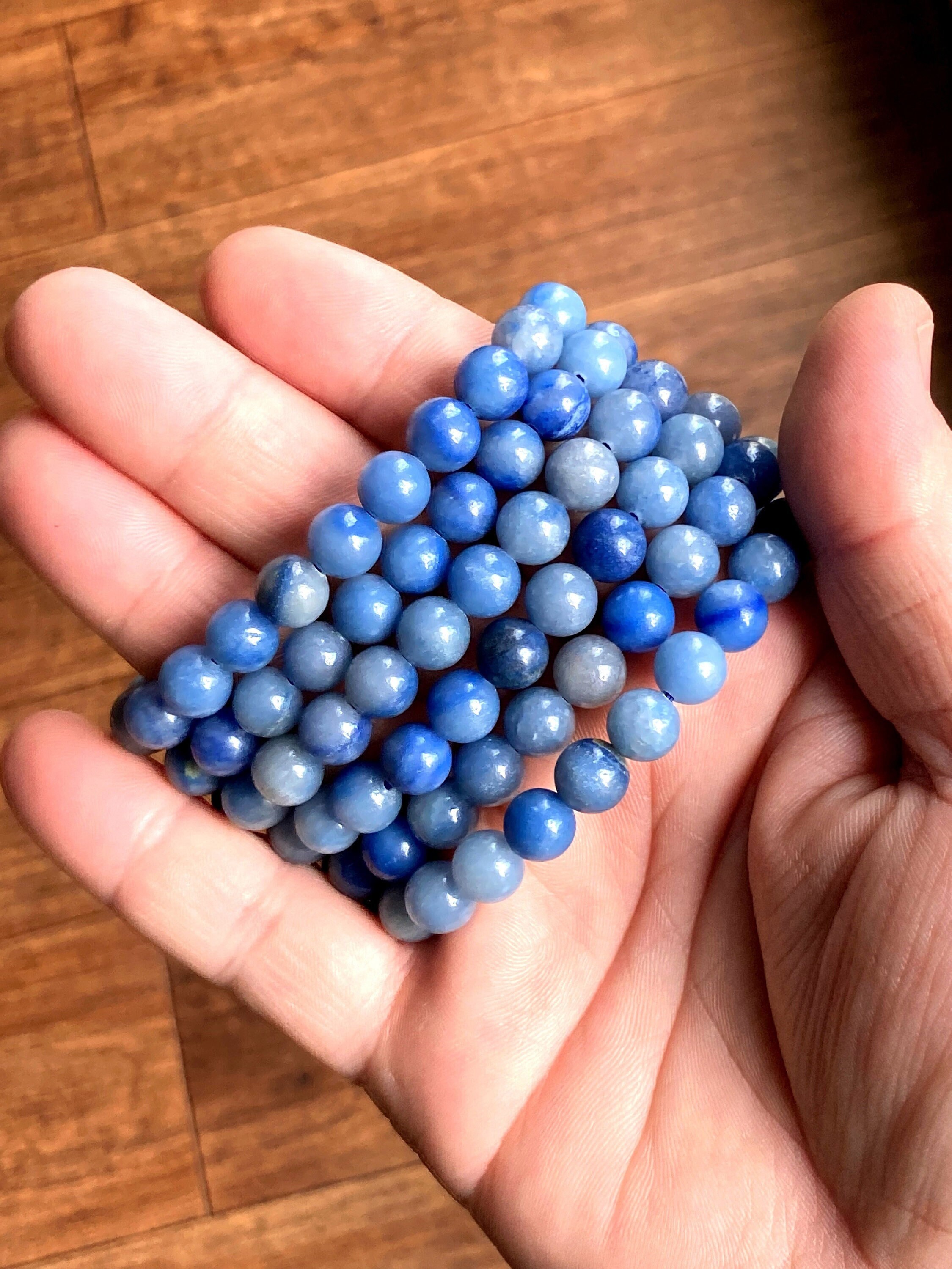 ブルークォーツ 8mmブレスレット - 天然、倫理的、フェアトレードの