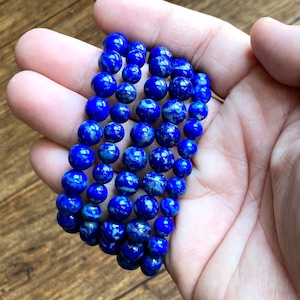 Lapis Lazuli 8mm Bracelet - Natural, Ethical & Fair Trade Sourced Gemstone Jewelry. Crystal Healing.