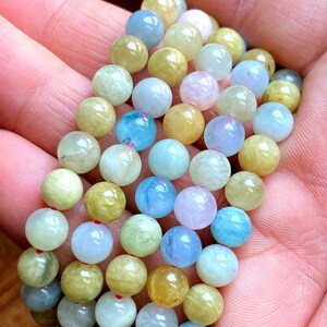 Morganite 10mm Bracelet - Natural, Ethical & Fair Trade Sourced Gemstone Jewelry. Crystal Healing.