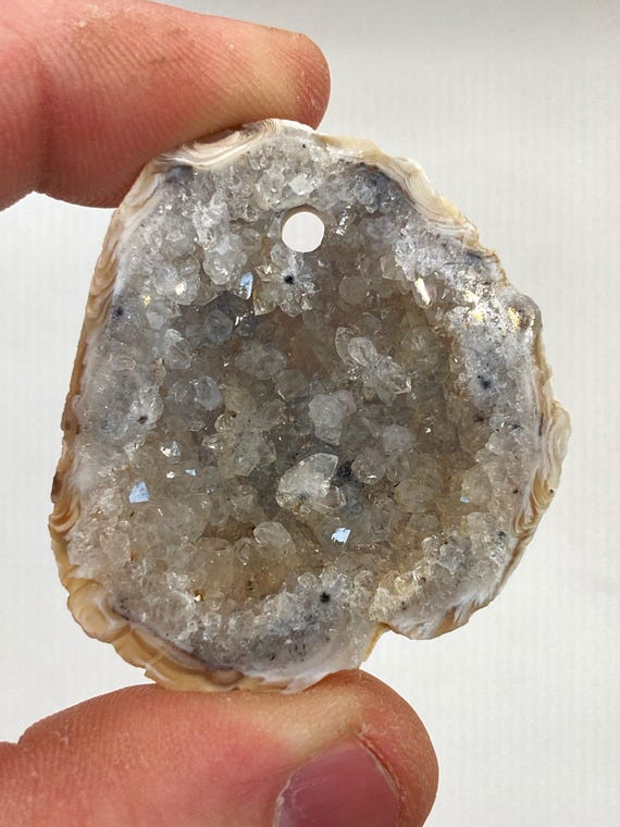 Druze Agate Geode Pendant. Ethical, and Faire Trade Sourced.. Gemstone Jewelry Crystal Healing.