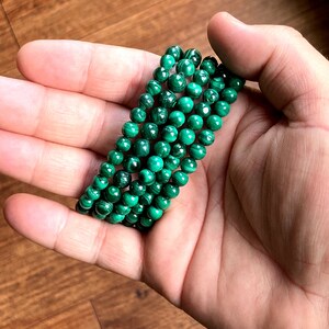 Malachite 6mm Bracelet - Natural, Ethical & Fair Trade Sourced Gemstone Jewelry. Crystal Healing.