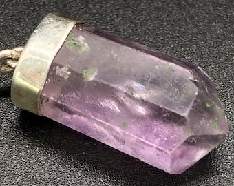 Polished Amethyst Point Pendant: 950 Silver Gemstone Jewelry