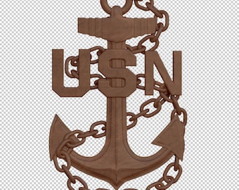 USN Chief Anchor STL for CNC and 3D Printing