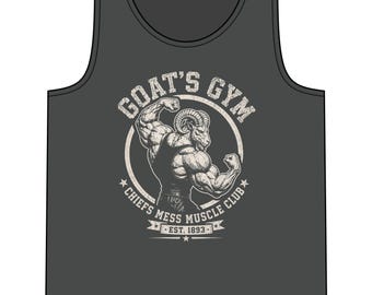 Goat's Gym Muscle Tank – Vintage Weightlifting Graphic Tee