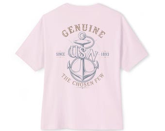 Anchor Graphic Tee - 'Genuine The Chosen Few' Oversized Boxy T-Shirt