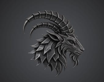 Winter Chiefs Goat Head Relief STL | CPO Mess Display, 3D Printing File
