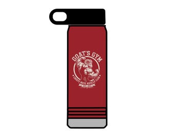 Chiefs Mess Muscle Club Goat's Gym 20oz Steel Water Bottle - Navy CPO Fitness Flask