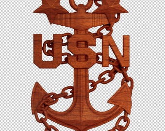 USN Master Chief Anchor STL for CNC and 3D Printing