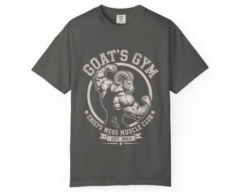 Chiefs Mess Muscle Club Goat's Gym Tee - Navy CPO Weightlifting Garment-Dyed Shirt