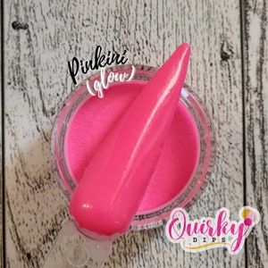 Pinkini Dip Powder - Glow Dip Powder, Hot Pink Dip Powder, Acrylic Dip Powder, Nail Dip Powder, Spring Dip Powder, DIY Nail Dip Powder