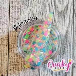Primavera - Chunky Glitter Dip Powder, Acrylic Dip Powder, Nail Dip Powder, Spring Dip Powder, DIY Nail Dip Powder