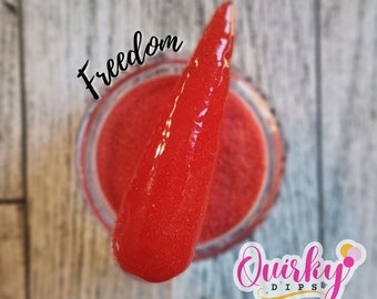 Freedom Dip Powder - Red Glitter Dip Powder, Acrylic Dip Powder, Nail Dip Powder, DIY Nail Dip Powder, Nail Dip