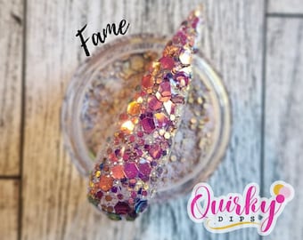 Fame Dip Powder - Purple and Coral Glitter Dip Powder, Color-shifting Dip Powder, Nail Dip Powder, Spring Dip Powder, DIY Nail Dip Powder