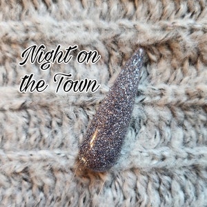 Night on the Town Dip Powder - Silver Glitter Dip Powder, Acrylic Dip Powder, Nail Dip Powder, DIY Nail Dip Powder, Nail Dip