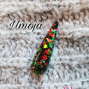 Umoja Dip Powder - Kwanzaa Dip Powder, Glitter Dip Powder, Acrylic Dip Powder, Nail Dip Powder, DIY Nail Dip Powder, Nail Dip