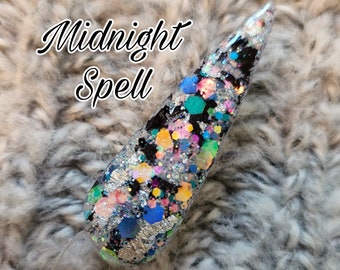 Midnight Spell Dip Powder - Foil Dip Powder, Acrylic Dip Powder, Nail Dip Powder, DIY Nail Dip Powder, Nail Dip, Glitter Dip Powder