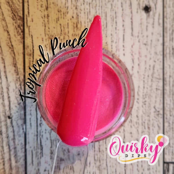 Tropical Punch Dip Powder - Dip Powder, Hot Pink Shimmer Dip Powder, Acrylic Powder, Nail Dip Powder, Spring Dip Powder, DIY Nail Dip Powder