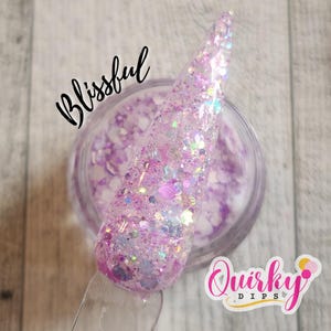 Blissful Dip Powder - Purple Glitter Dip Powder, Purple Dip Powder, Quirky Dips, Nail Dip Powder, Spring Dip Powder, DIY Nail Dip Powder