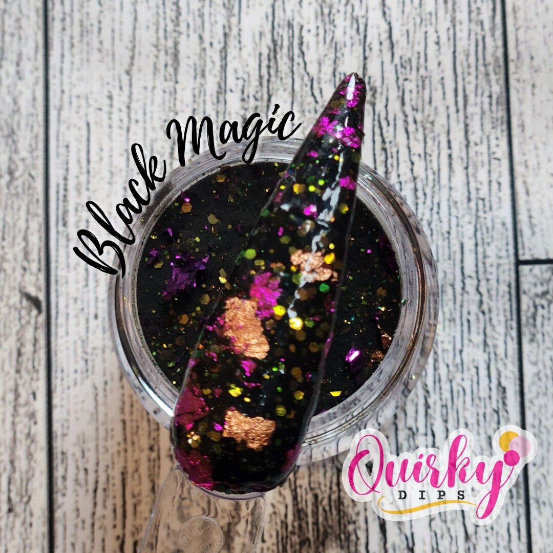 Black Magic Dip Powder Halloween Dip Powder Glitter Dip Etsy