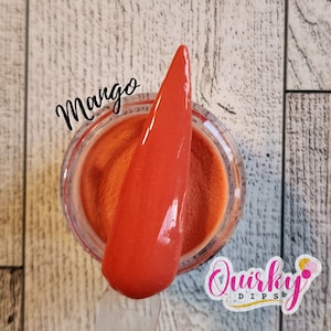 Mango Dip Powder - Orange Shimmer Dip Powder, Quirky Dips, Acrylic Dip Powder, Nail Dip Powder, Spring Dip Powder, DIY Nail Dip Powder