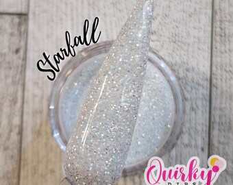 Starfall Dip Powder - Brokatowy proszek do zanurzania, Niebieski brokatowy proszek do zanurzania paznokci, Niebieski proszek do zanurzania, Akrylowy proszek do zanurzania, DIY Nail Dip Powder