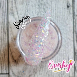 Simone Dip Powder - Glow Dip Powder, Acrylic Dip Powder, DIY Nail Dip, Dip Powder, Glitter Dip Powder, Quirky Dips