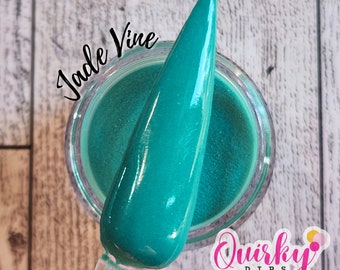 Jade Vine Dip Powder - Teal Shimmer Dip Powder, Acrylic Dip Powder, Nail Dip Powder, Spring Dip Powder, DIY Nail Dip Powder