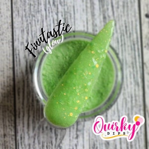 Finntastic Dip Powder - Green Glow Dip Powder, Acrylic Dip Powder, Nail Dip Powder, Glitter Dip, Nail Dip