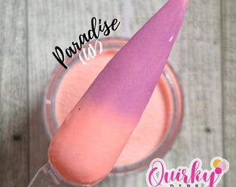 Paradise Dip Powder - UV Peach to Purple Dip Powder, Sun Changer Nail Dip, Acrylic Dip Powder, DIY Nail Dip, Glitter Dip Powder, Quirky Dips