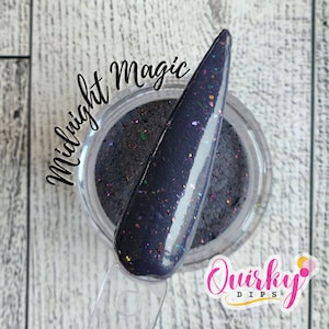 Midnight Magic Dip Powder - Glow Dip Powder, Acrylic Dip Powder, Nail Dip Powder, DIY Dip Powder, DIY Nail Dip Powder, Quirky Dips,