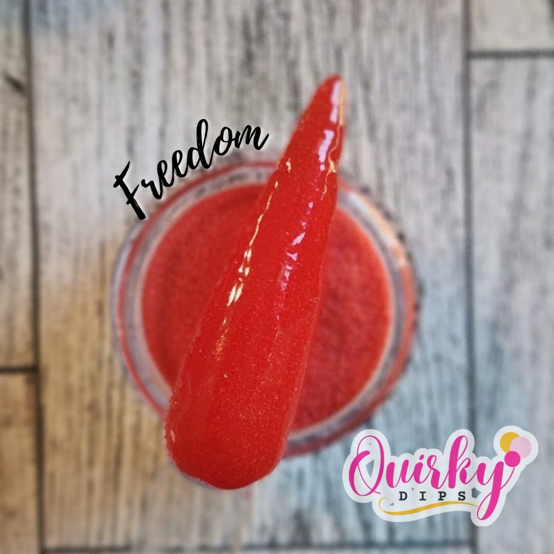 Freedom Dip Powder Red Glitter Dip Powder, Acrylic Dip Powder, Nail Dip